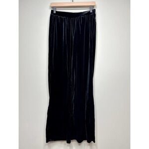 Roaman's Black Velour Stretchy Flowy Pants Size 12S